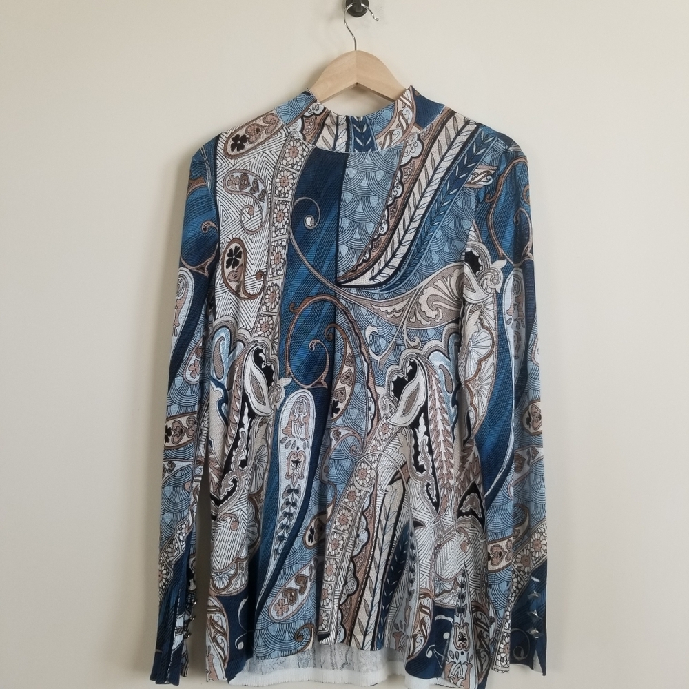 Chico's Long Sleeve Stretchy Mock Neck Top Large NWOT